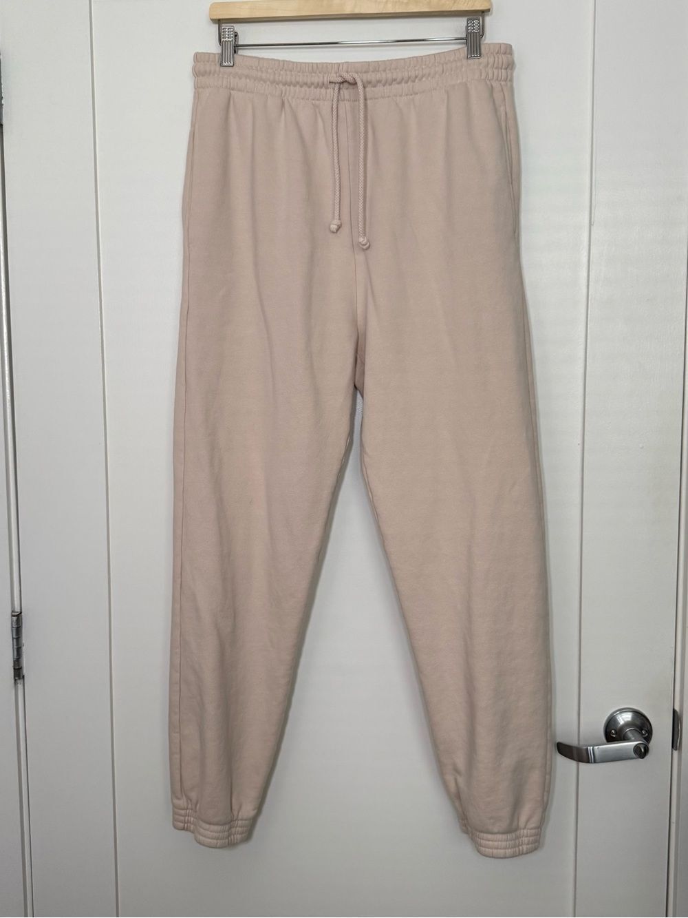 Reformation Jeans Jogger Sweatpants Womens Sz XL Beige Organic Cotton Loungewear